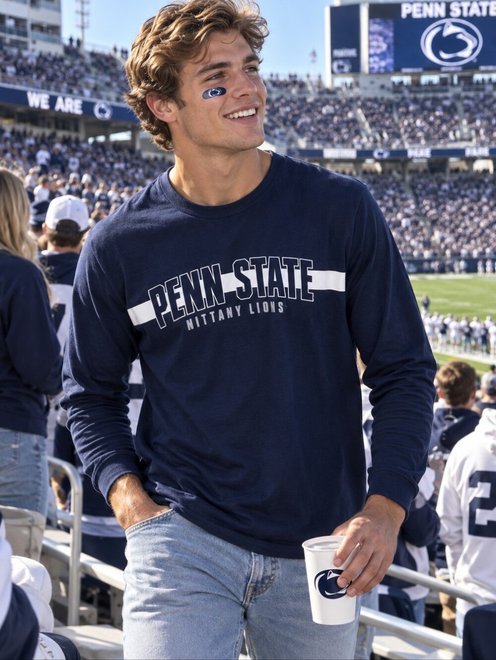 Colosseum Navy Long-Sleeve Penn State Nittany Lions Tee